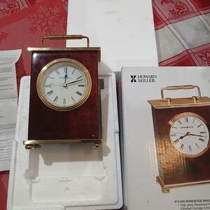 Howard Miller Rosewood Bracket Table Clock 613-528 – Brushed Brass with Quartz M